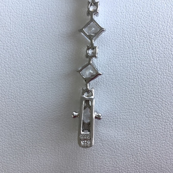 Sterling Princess-Cut & Round CZ Tennis Bracelet - Picture 7 of 13